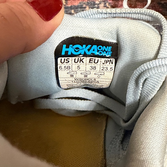 Hoka Women's Shoes in Light Blue and Yellow - Picture 6 of 6